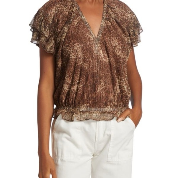 Ramy Brook Gold Harissa Blouse Size Medium NWT - Picture 2 of 4